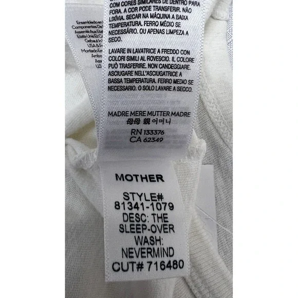 Mother The Sleep Over Tee Women Size M White New Cherry Never Mind T-Shirt - Picture 11 of 11